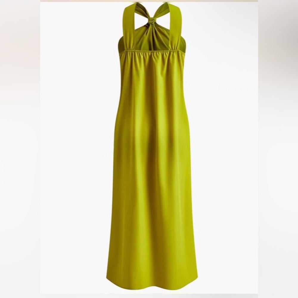 Commense Sold Out!!! 
*NWT Cross Halter Split Long Dress 
Green Chartreuse - Picture 6 of 6